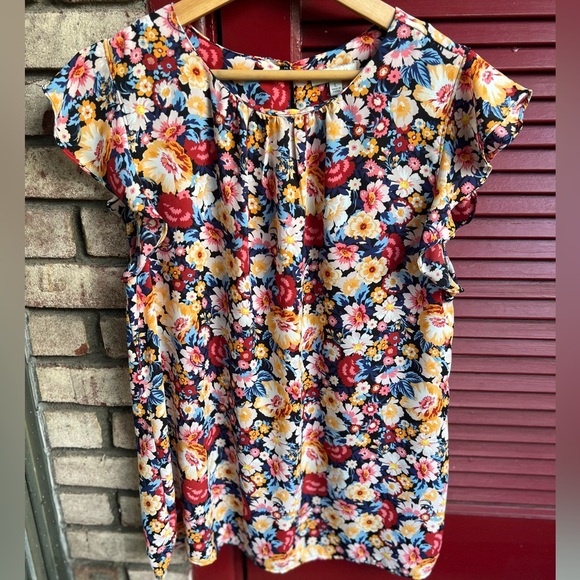 Alex & Lili Tops - Women’s Alex & Lili large Vibrant Floral  Blouse